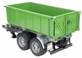 modeliukai traktoriai - Priekaba Bruder Roll Off Container Trailer 02035, žalia - 2 nuotrauka