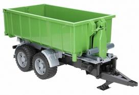 modeliukai traktoriai - Priekaba Bruder Roll Off Container Trailer 02035, žalia - 3 nuotrauka