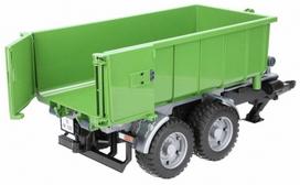 modeliukai traktoriai - Priekaba Bruder Roll Off Container Trailer 02035, žalia - 4 nuotrauka