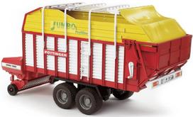 priekabos senukai - Priekaba Bruder Jumbo 6600 Profiline Forage Trailer 2214, raudona - 3 nuotrauka