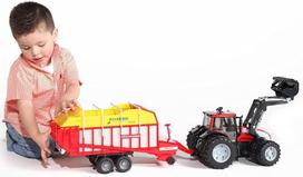 priekabos senukai - Priekaba Bruder Jumbo 6600 Profiline Forage Trailer 2214, raudona - 7 nuotrauka