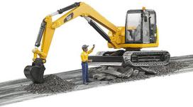 sunkiajai technikai - Sunkioji technika Bruder Cat Mini Excavator 02466, juoda/geltona - 5 nuotrauka