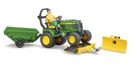 modeliukai traktoriai - Rinkinys Bruder John Deere Mowing The Lawn 62104, geltona/žalia - 2 nuotrauka