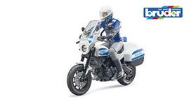 motociklu modeliukai - Žaislinis motociklas Bruder Scrambler Ducati Police Motorcycle 62731, mėlyna/balta - 1 nuotrauka