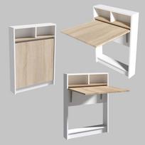 transformuojamas - Transformuojama spintelė - stalas Kalune Design 793, balta/ruda - 2 nuotrauka