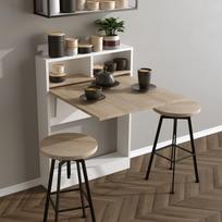 transformuojamas - Transformuojama spintelė - stalas Kalune Design 793, balta/ruda - 3 nuotrauka