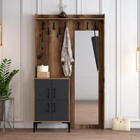 graikiniai riesutai - Kalune Design Salės stovas Berlin BC - Walnut, Anthracite - 2 nuotrauka