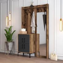 graikiniai riesutai - Kalune Design Salės stovas Berlin BC - Walnut, Anthracite - 3 nuotrauka