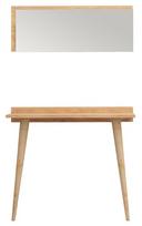 zurnalinis staliukas azuol - Šoninio staliuko ir veidrodžio komplektas Kalune Design Banevento, rudas - 1 nuotrauka