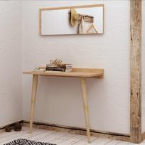 zurnalinis staliukas azuol - Šoninio staliuko ir veidrodžio komplektas Kalune Design Banevento, rudas - 3 nuotrauka