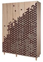 Spinta Kalune Design Wardrobe 863 (VI), 135 cm, ąžuolo spalvos/raudona