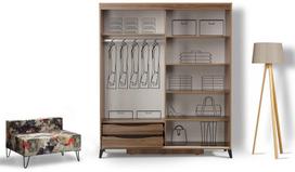 spintos drabuzines - Kalune Design Drabužinė Pasific Home Fuga - 180 Ceviz Dolap - 2 nuotrauka