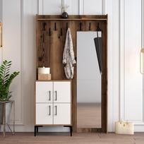 graikiniai riesutai - Kalune Design Salės stovas Berlin BC - Walnut, Baltas - 2 nuotrauka