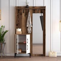 graikiniai riesutai - Kalune Design Salės stovas Berlin BC - Walnut, Baltas - 4 nuotrauka