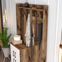 graikiniai riesutai - Kalune Design Salės stovas Berlin BC - Walnut, Baltas - 5 nuotrauka
