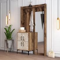 graikiniai riesutai - Kalune Design Salės stovas Berlin BC - Walnut, Baltas Marble - 3 nuotrauka
