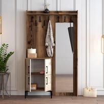 graikiniai riesutai - Kalune Design Salės stovas Berlin BC - Walnut, Baltas Marble - 4 nuotrauka