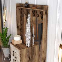 graikiniai riesutai - Kalune Design Salės stovas Berlin BC - Walnut, Baltas Marble - 5 nuotrauka