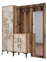 Kalune Design Salės stovas Berlin ABC - Walnut, Baltas Marble