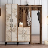 abc design - Kalune Design Salės stovas Berlin ABC - Walnut, Baltas Marble - 2 nuotrauka