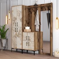 abc design - Kalune Design Salės stovas Berlin ABC - Walnut, Baltas Marble - 3 nuotrauka