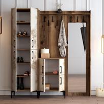 abc design - Kalune Design Salės stovas Berlin ABC - Walnut, Baltas Marble - 4 nuotrauka