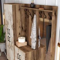 abc design - Kalune Design Salės stovas Berlin ABC - Walnut, Baltas Marble - 5 nuotrauka