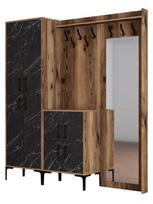 Kalune Design Salės stovas Berlin ABC - Walnut, Juodas Marble