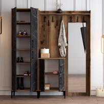 abc design - Kalune Design Salės stovas Berlin ABC - Walnut, Juodas Marble - 4 nuotrauka