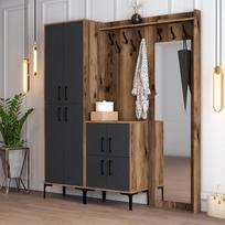 abc design - Kalune Design Salės stovas Berlin ABC - Walnut, Anthracite - 3 nuotrauka