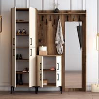 abc design - Kalune Design Salės stovas Berlin ABC - Walnut, Kreminis - 4 nuotrauka