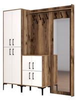 Kalune Design Salės stovas Berlin ABC - Walnut, Baltas