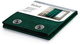 naktines uzuolaidos - AmeliaHome Velvet Curtains Dark Green 140x245cm - 2 nuotrauka