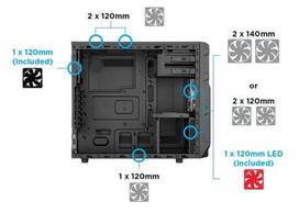 corsair icue - PC korpusas Corsair Carbide Series™ SPEC-03 RED LED Mid Tower Gaming case - 4 nuotrauka