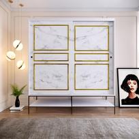 Kalune Design Drabužinė Martin Sürgülü 190 - Baltas, Juodas, Gold