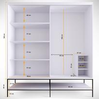drabuzine - Kalune Design Drabužinė Martin Sürgülü 190 - Baltas, Juodas, Gold - 2 nuotrauka