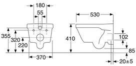 gustavsberg klozet - Unitazas Gustavsberg 5G84 Hygienic Flush 5G84HR01, su dangčiu, 370x530 mm - 4 nuotrauka