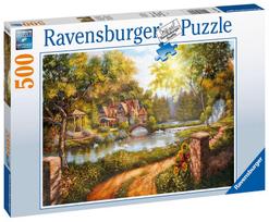 kotedzui - Ravensburger Puzzle Cottage By The River 500pcs 165827 - 1 nuotrauka