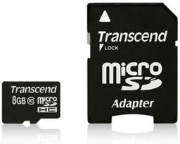 Atminties kortelė Transcend microSDHC 8GB CL10 + Adapteris