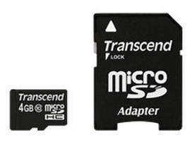 microsdhc - Atminties kortelė Transcend microSDHC 4GB CL10 + Adapteris - 2 nuotrauka