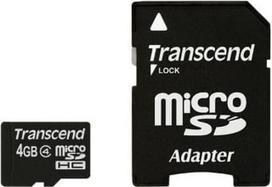 microsdhc - Atminties kortelė Transcend microSDHC 4GB CL4 + Adapteris - 2 nuotrauka