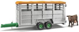karve - Priekaba Bruder Cattle Transport Trailer With Cow 02227, pilka - 2 nuotrauka