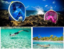 snorkeling mask -  Free Breath Snorkeling Mask M2068G L/XL, mėlyna - 6 nuotrauka