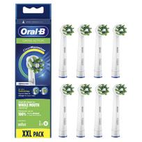 braun dantu sepeteliu galvutes - Oral-B CrossAction 80339341 dantų šepetėlio galvutė 8 vnt Mėlyna, Žalia, Balta - 1 nuotrauka