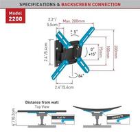 43 tv - BARKAN 2200.B 26"-39" LED TV, 2 lankstų, sieninis, juodas - 2 nuotrauka
