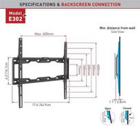 televizoriai 19 - BARKAN E302+.B 29"-65" LED TV, fiksuotas, sieninis, juodas - 2 nuotrauka