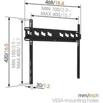 televizoriaus stovas 55 - Vogels MA3000  and #226;€“ Fixed TV Wall Mount 100 x 200,200 x 100, mm - 2 nuotrauka