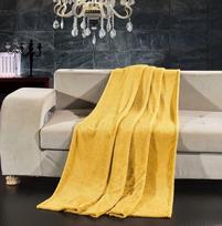 geltonas pledas - DecoKing Henry Blanket Mustard 170x210 - 4 nuotrauka