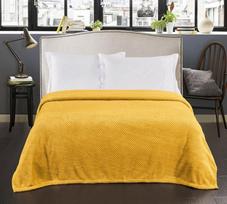 geltonas pledas - DecoKing Henry Blanket Mustard 170x210 - 5 nuotrauka
