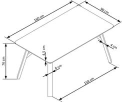 1600x - Valgomojo stalas Halmar Halifax, 1600x900x760 mm - 4 nuotrauka